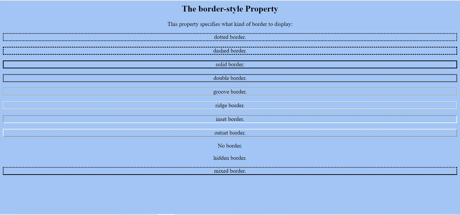 CSS Border Style Example
