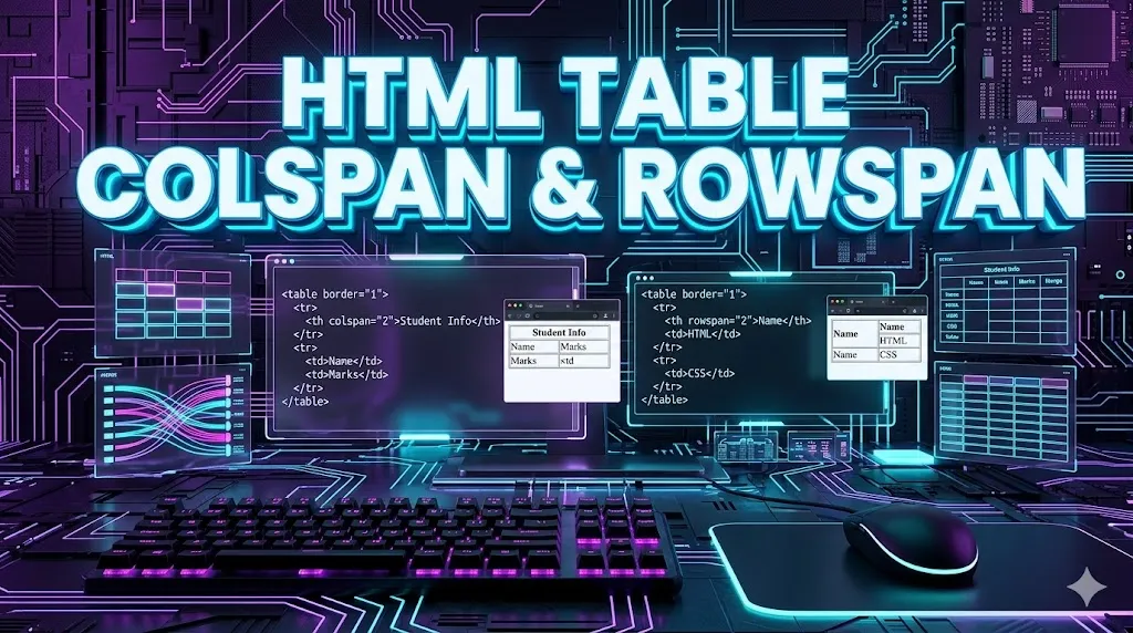 Table Colspan & Rowspan — PBA Institute Tutorial
